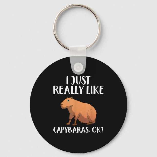 Söt Capybara-konst för män kvinnor barn djur gnaga Nyckelring (Framsida)