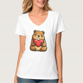 Söt capybara med hjärta Söt valentincapybara T Shirt