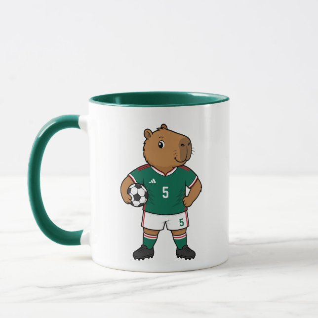 Söt Capybara-Mugg för Fotbollsfans Mugg (Vänster)