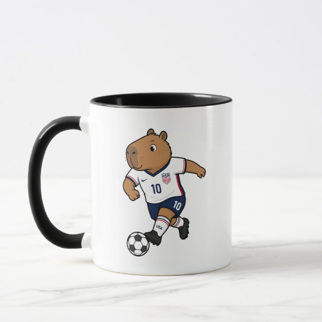 Söt Capybara-Mugg för Fotbollsfans Mugg (Vänster)