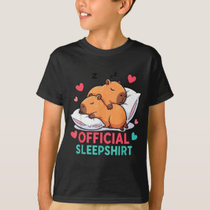 Söt Capybara Officiell Sömnshirt Mysig Sömn Valen T Shirt