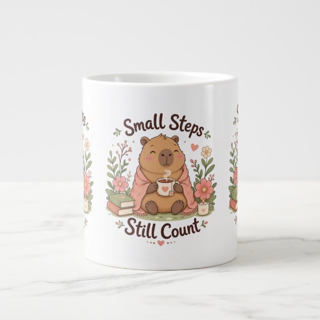 Söt Capybara Positiv Citat Mugg  Jumbo Mugg (Framsidan)
