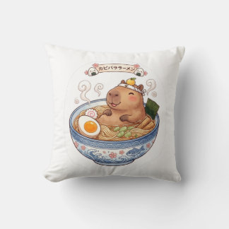 Söt Capybara Ramen Skål Japansk Kawaii Anime Mat Kudde