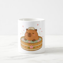 Söt Capybara Sakura Onsen Körsbärsblomkruk Kaffemugg
