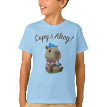 Söt Capybara Sjöman Barn Äventyrs T-Shirt