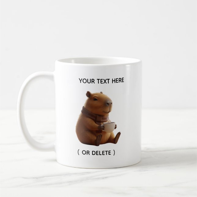Söt Capybara som dricker kaffe Personlig mugg (Vänster)