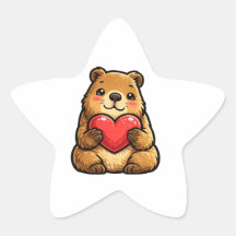 Söt Capybara som håller hjärta Kawaii Capybara Stj