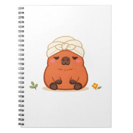 Söt Capybara Spa-dags Handduk Turban Anteckningsbo Anteckningsbok