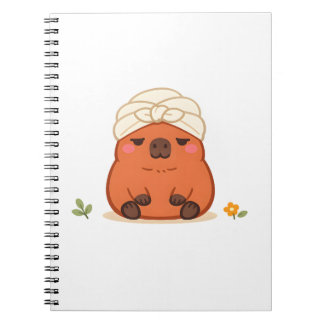 Söt Capybara Spa-dags Handduk Turban Anteckningsbo Anteckningsbok