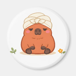Söt Capybara Spa-dags Handduk Turban Magnet