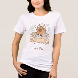 Söt Capybara Spa-dags T-shirt – Rolig egenvård Cap