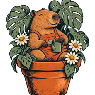 Söt Capybara Trädgårdsmästare i Kruka T Shirt