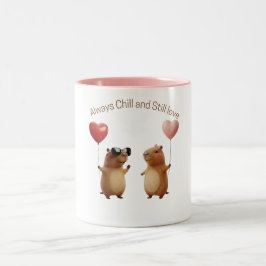Söt Capybara-valleyparballongkaffemugg Två-Tonad Mugg