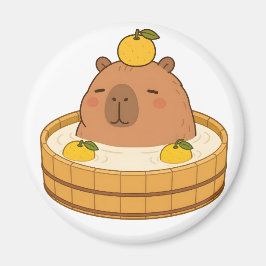 Söt Capybara Yuzu Bad Onsen Kawaii Magnet