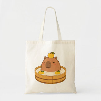 Söt Capybara Yuzu Bad Onsen Kawaii Toteväska Tygkasse