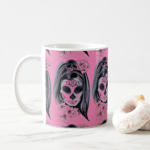 Söt Carnival maskkvinna skalle Thunder_Cove Kaffemugg