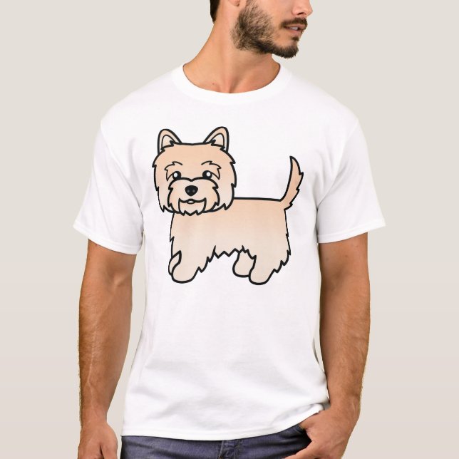 Söt Cartoon Cairn Terrier Hund T Shirt (Framsida)