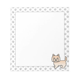 Söt Cartoon Hund av Cream Cairn Terrier-ras Anteckningsblock