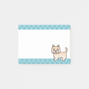 Söt Cartoon-illustration av Cairn Terrier i krämfä Post-it Block