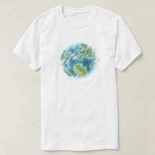 Söt Cartoon Planet Jorden Miljövänlig T Shirt