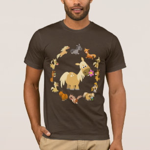Söt Cartoon Ponnyer Mandala T-Shirt