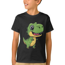 Söt Cartoon T-Rex Dinosaur Barn T-Shirt