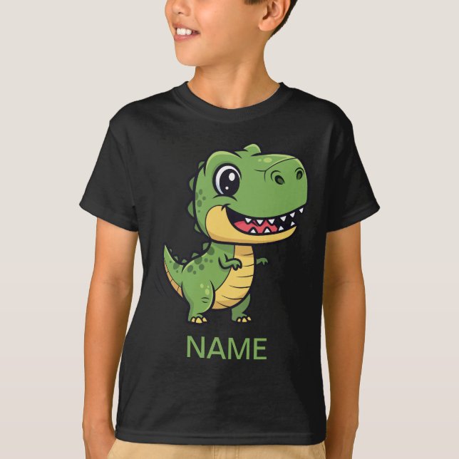 Söt Cartoon T-Rex Dinosaurie Barn T-Shirt  (Framsida)
