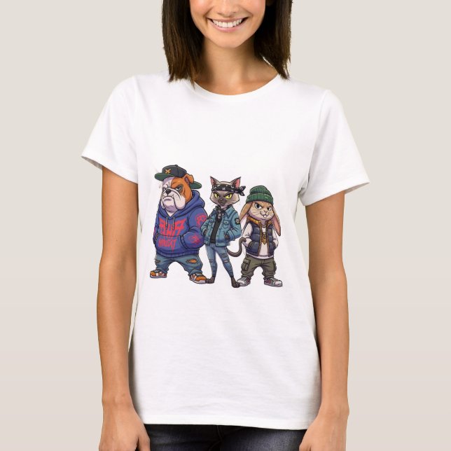 Söt Cartoon T-Shirt för husdjur (Framsida)