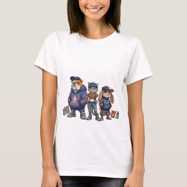 Söt Cartoon T-Shirt för husdjur (Framsida)