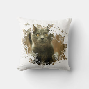 Söt Cat Artwork Kudde