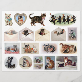 Söt Cat Ephemera av Helena Maguire (1860-1909)