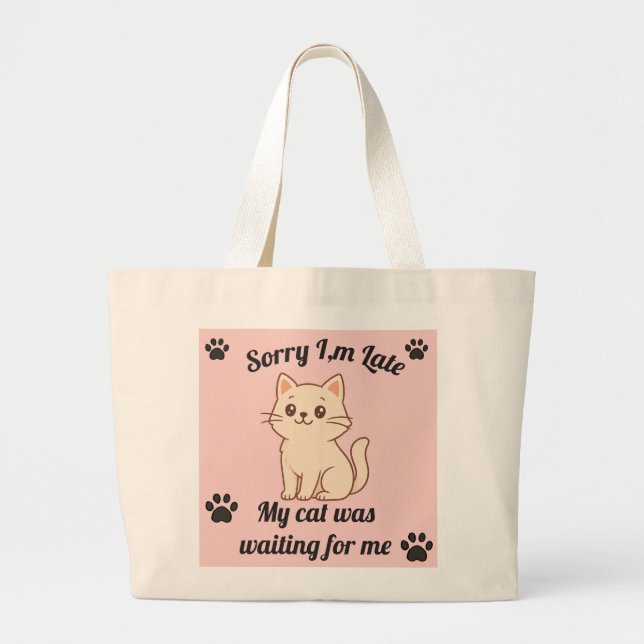 Söt Cat Lover Tote Bag Jumbo Tygkasse (Framsidan)