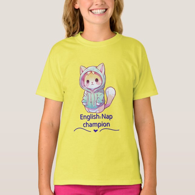Söt Cat Nap Champion Too T-Shirt (Framsida)