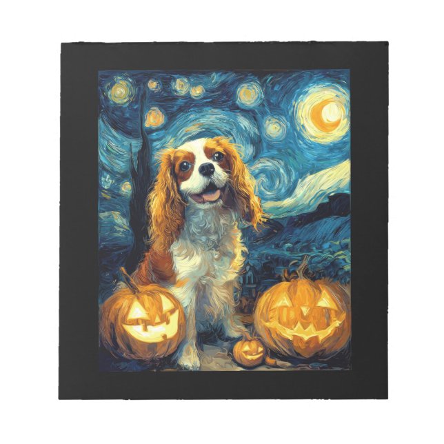 Söt Cavalier King Charles Spaniel Hund Halloween J Anteckningsblock (Framsida)