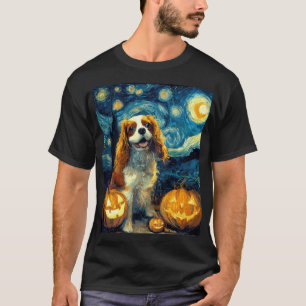 Söt Cavalier King Charles Spaniel Hund Halloween J T Shirt