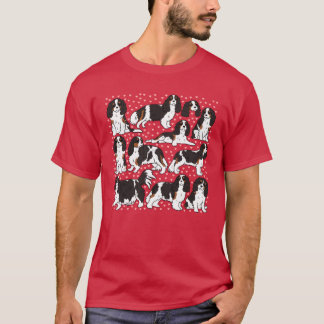 Söt cavalier king charles spaniel hund mönster fre t shirt