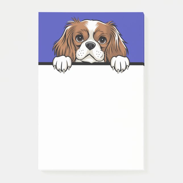 Söt Cavalier King Charles Spaniel Hundälskare Post-it Block (Framsida)