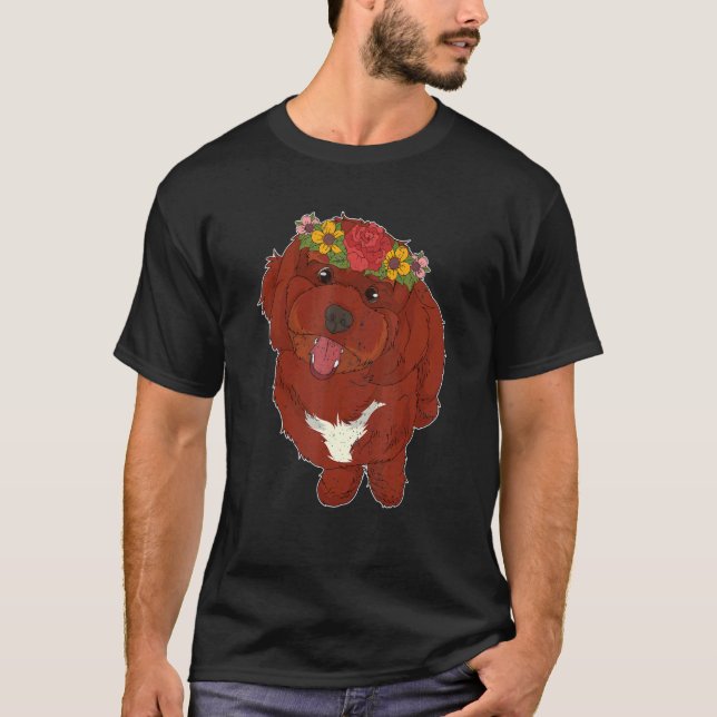 Söt Cavapoo Hundägare Djur Trädgård Blommor Cavap T Shirt (Framsida)