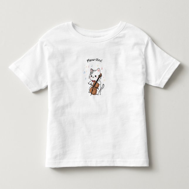 Söt cellokattmusiker  t shirt (Framsida)