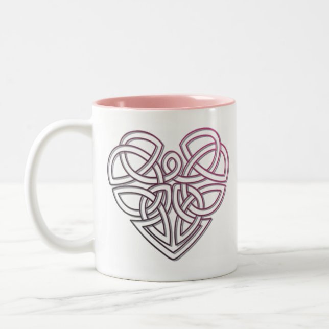 Söt Celtic Heart design Två-Tonad Mugg (Vänster)