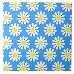 Söt chamomile-blommor (daisy-look-like) kakelplatta