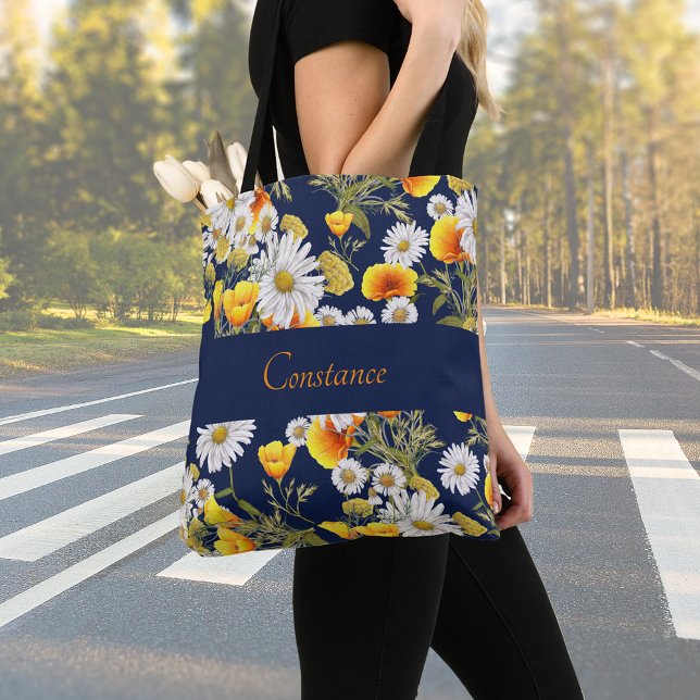 Söt Chamomile & Poppies Mönster Personlig Tygkasse (Skapare uppladdad)