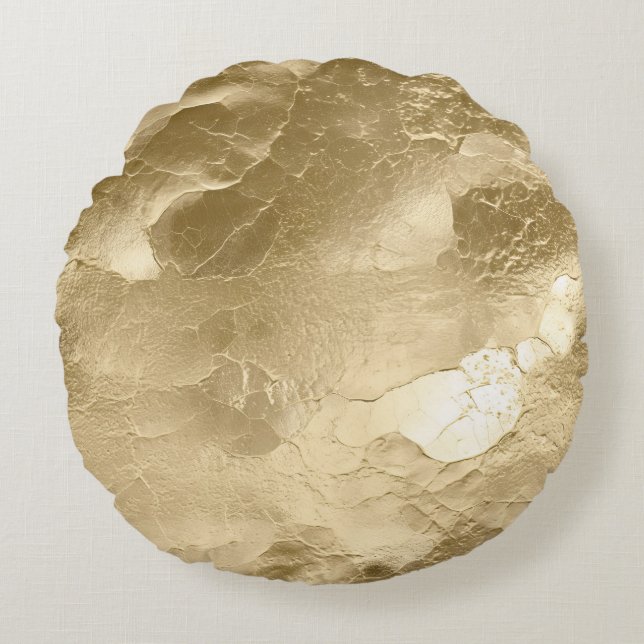 Söt Champagne Guld Glamor Rund Kudde (Framsidan)