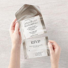 Söt Champagne Guld Romantic Faux Satin Bröllop