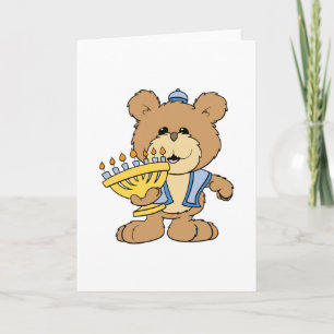söt Chanukah hanukkah Menorah-nalle Helgkort