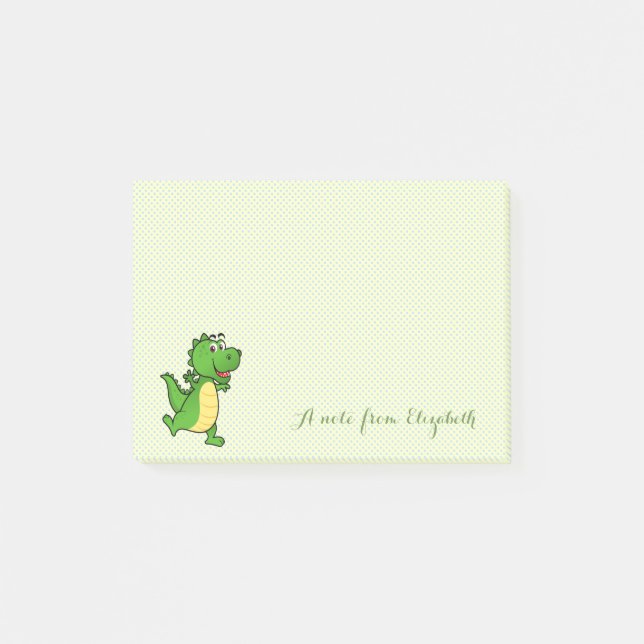 Söt Charmig Stilren ,Prickar,Glad Krokodil Post-it Block (Framsida)