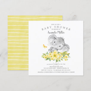 Söt Cheerful Elephant Pojke Shower Inbjudningar