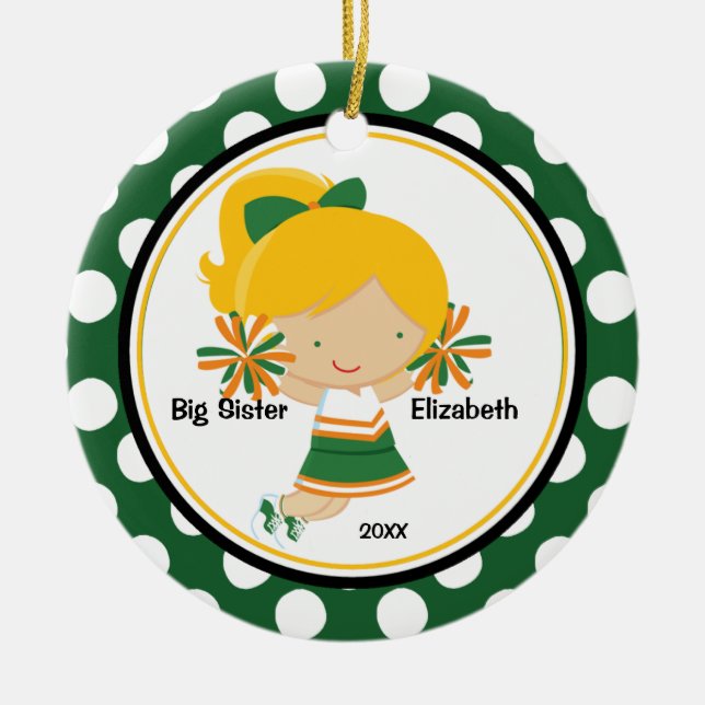 Söt Cheerleader Storasyster Juldekoration (Framsidan)