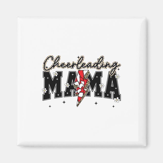 Söt Cheerleading Mamma Blixt Spel Dag Säsong S Magnet (Framsidan)
