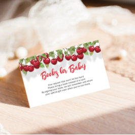 Söt Cherry Baby Shower Bok-begäran Tilläggskort